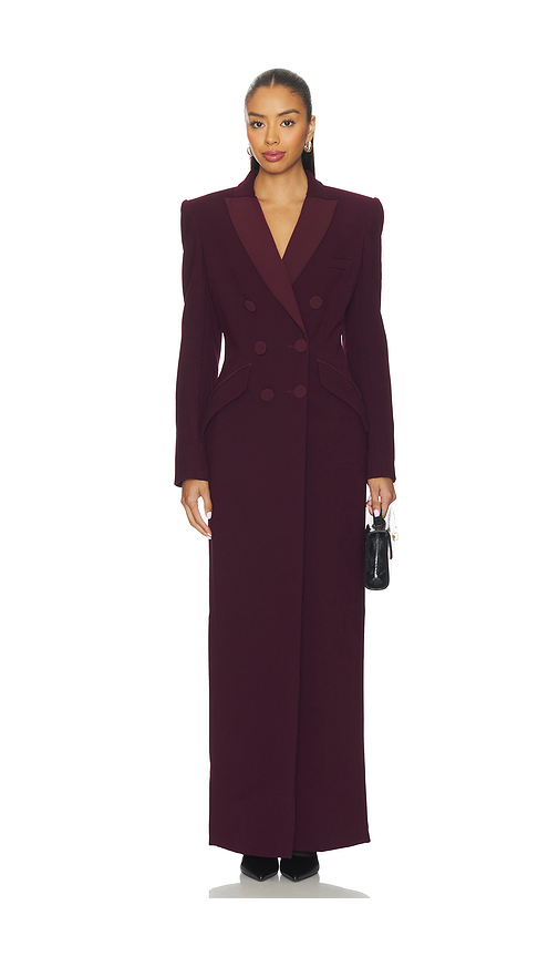 SANS FAFF Amberly Evening Blazer Dress in Burgundy. S. Also in