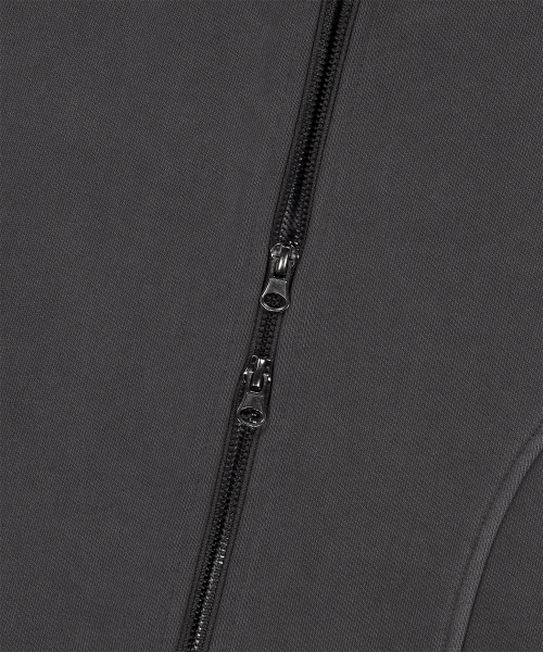 PIGMENT STRIPE MIXED ZIP UP HOODIE CHARCOAL