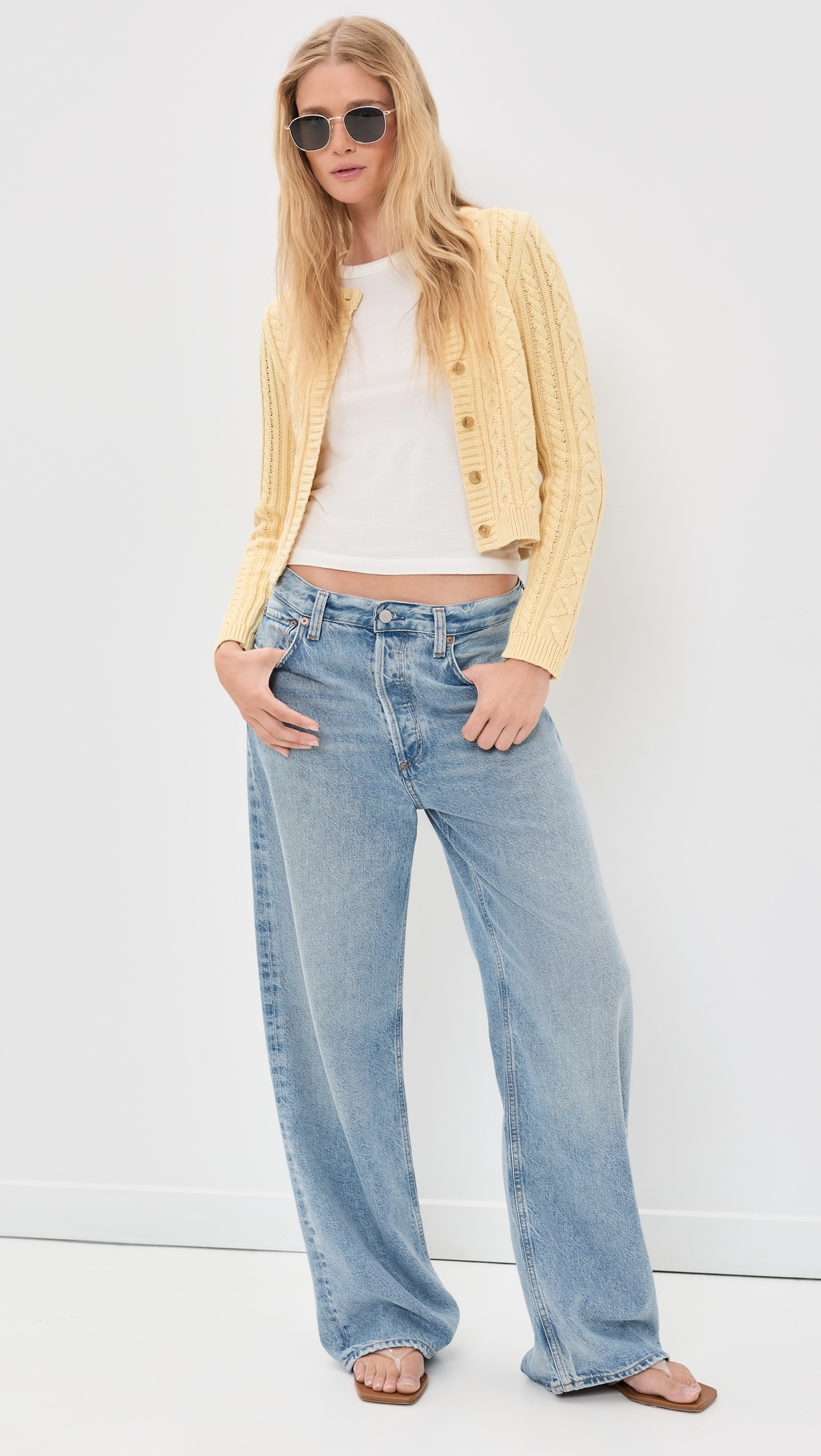 Riley Cardigan Washed Yellow