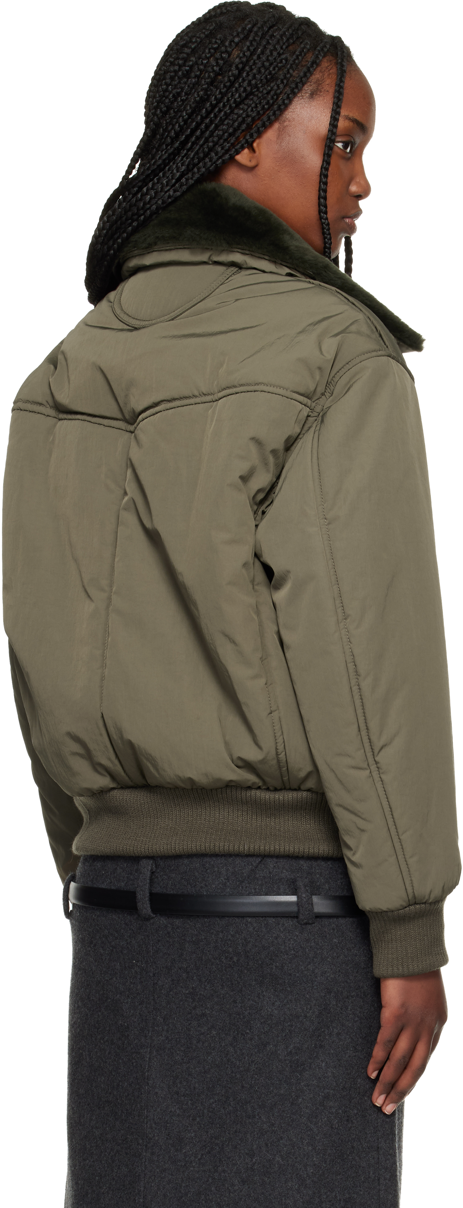 Khaki Midtown Nylon Bomber Jacket