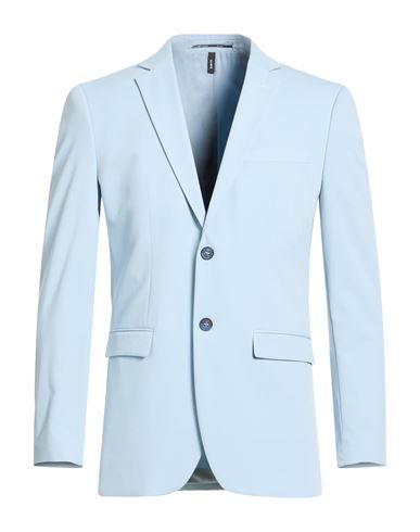 Man Blazer Sky blue Size 38 Recycled polyester, Viscose, Elastane