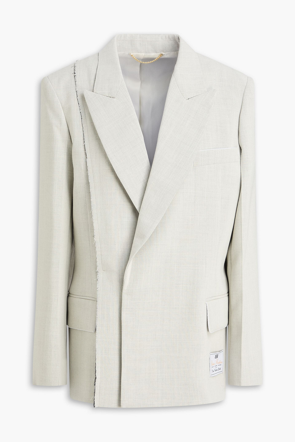 Frayed wool-blend blazer - Gray - UK 12