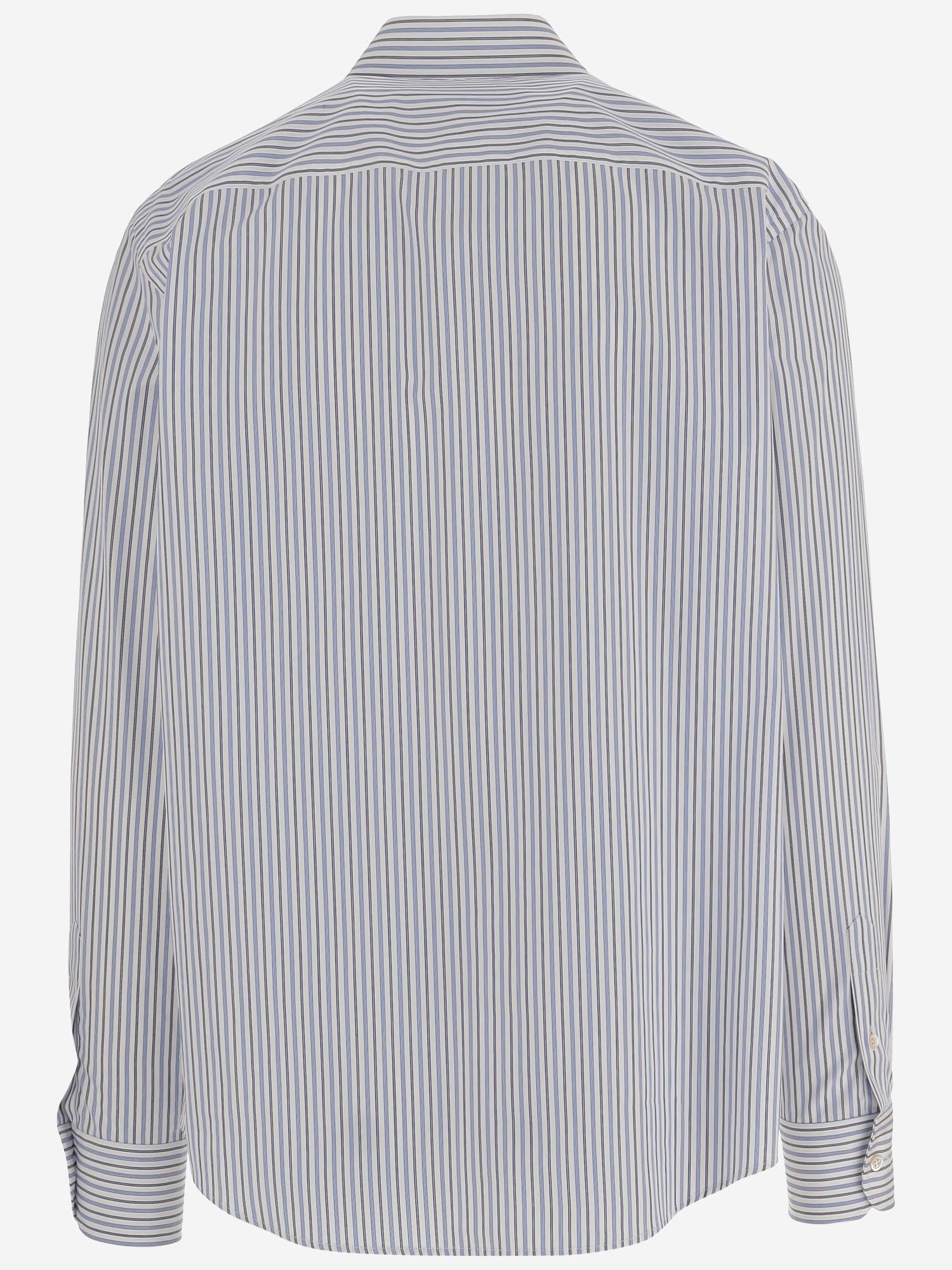 Striped Cotton Shirt — Gray