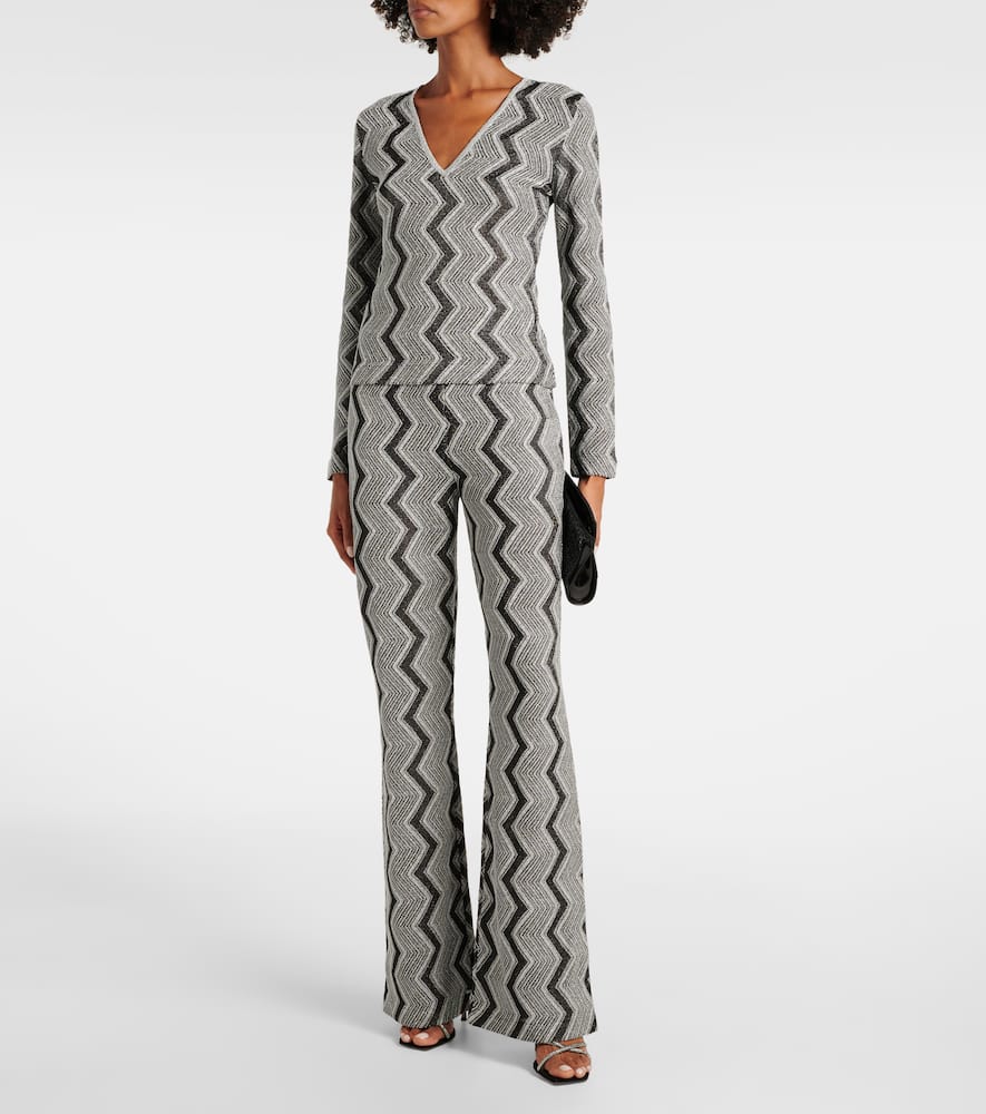 Zig Zag metallic knit sweater