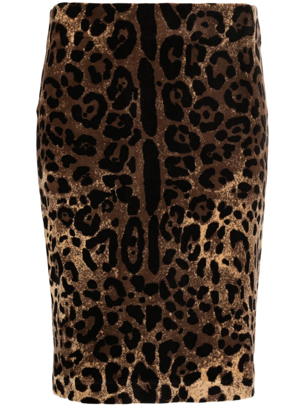 Leopard-print pencil skirt - Brown