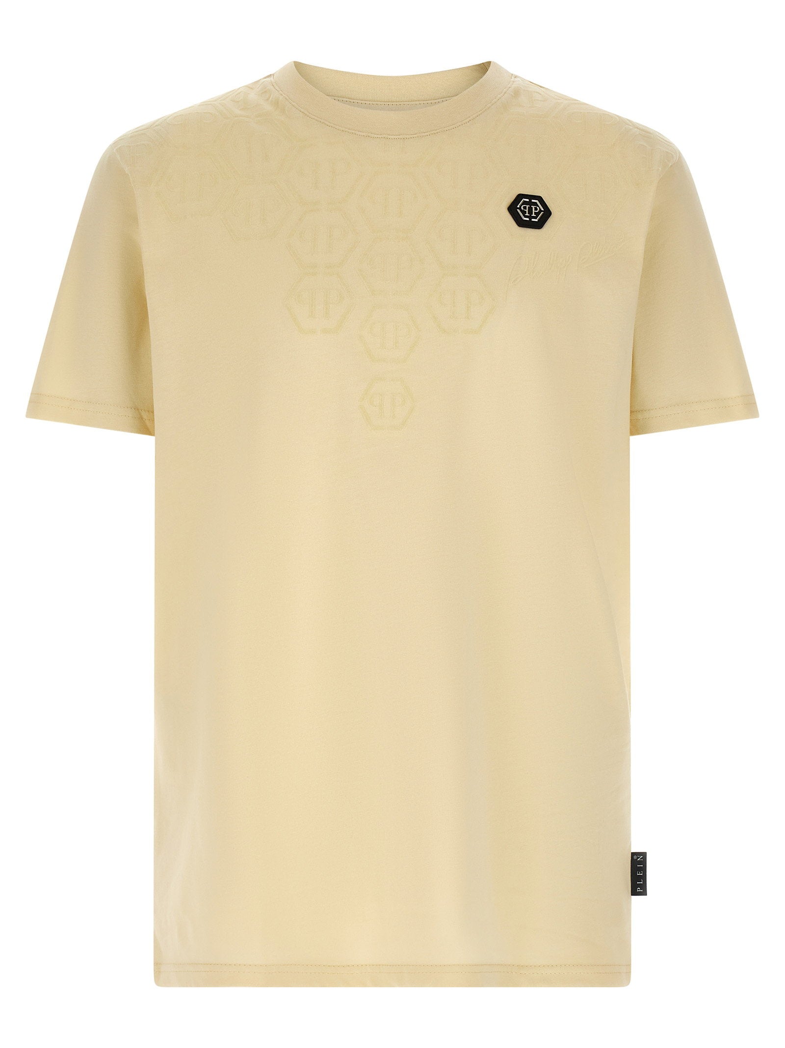 Logo-Embroidered Cotton T-shirt — Cream