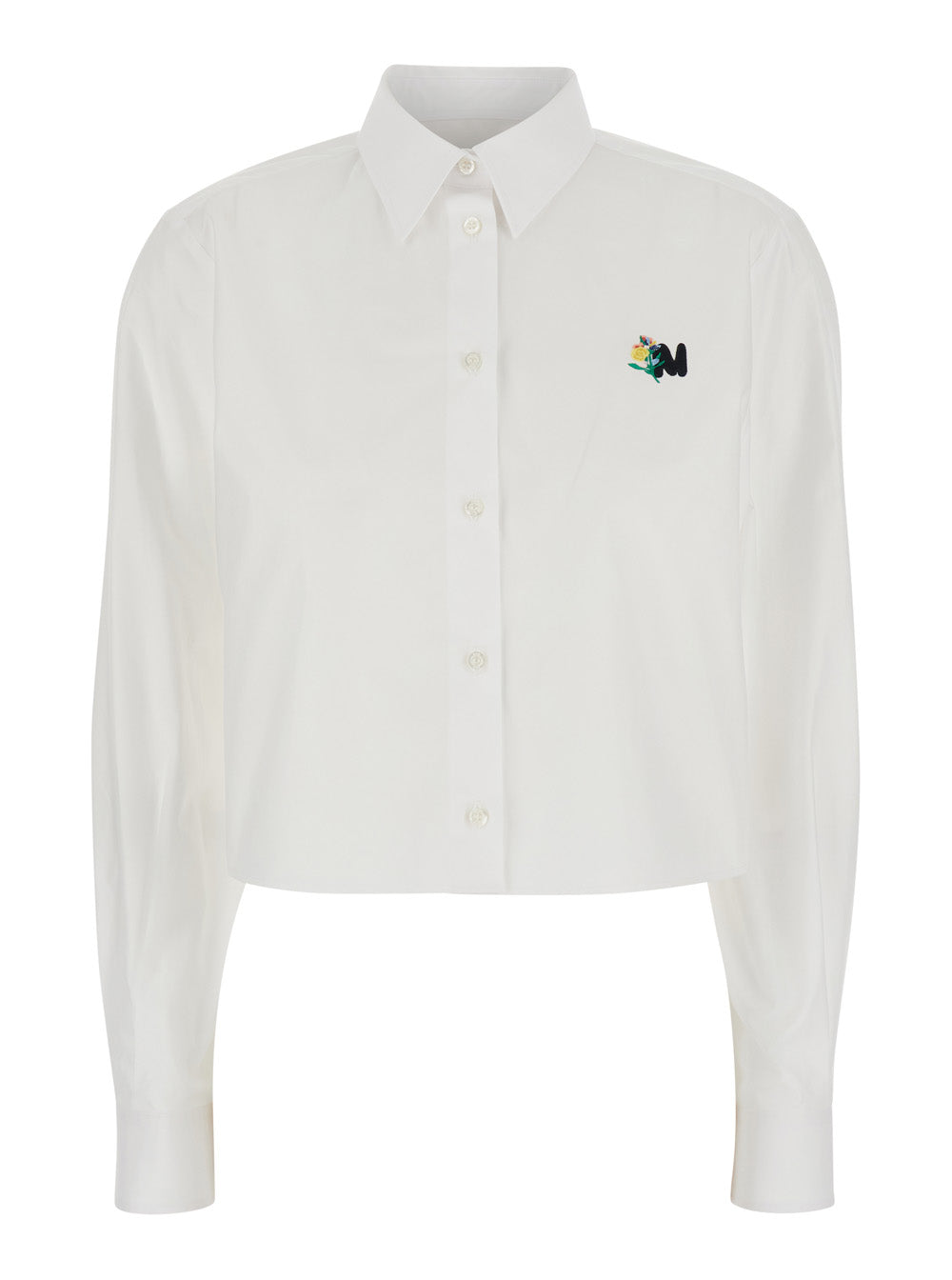 Cropped Cotton Shirt — White