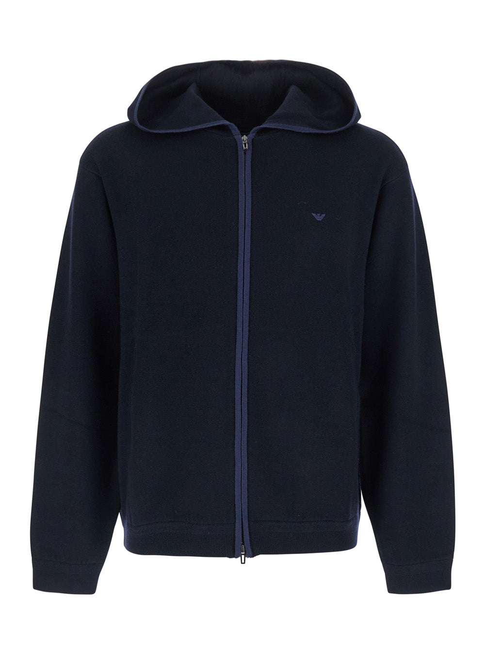 Wool-Blend Zip Sweatshirt — Black