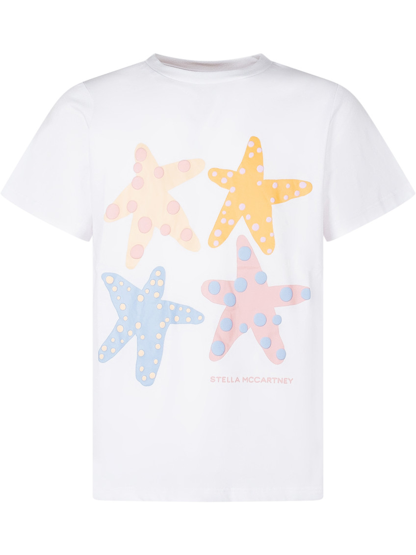 Kids White Printed T-Shirt