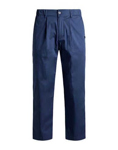 Man Pants Navy Size L Cotton, Polyester, Elastane