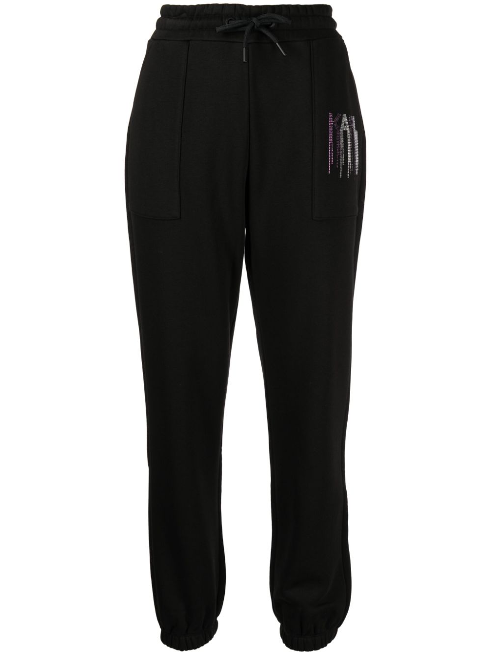 Rhinestone logo-embellished track pants - Purple
