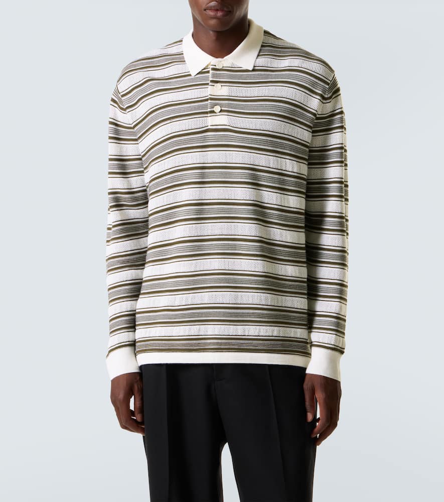 Samuel striped wool-blend polo sweater