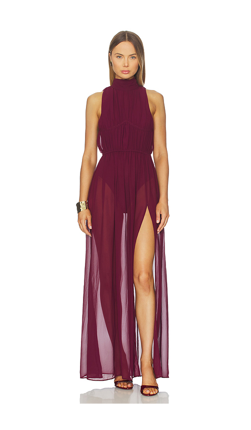 Michael Costello x REVOLVE Cadiz Gown in Burgundy. XL also in L, M, S