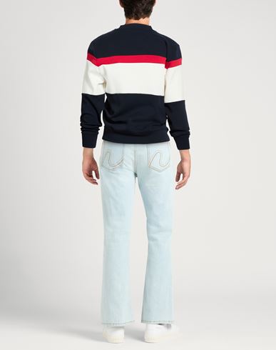 Man Sweatshirt Navy Size L Cotton, Polyester, Elastane