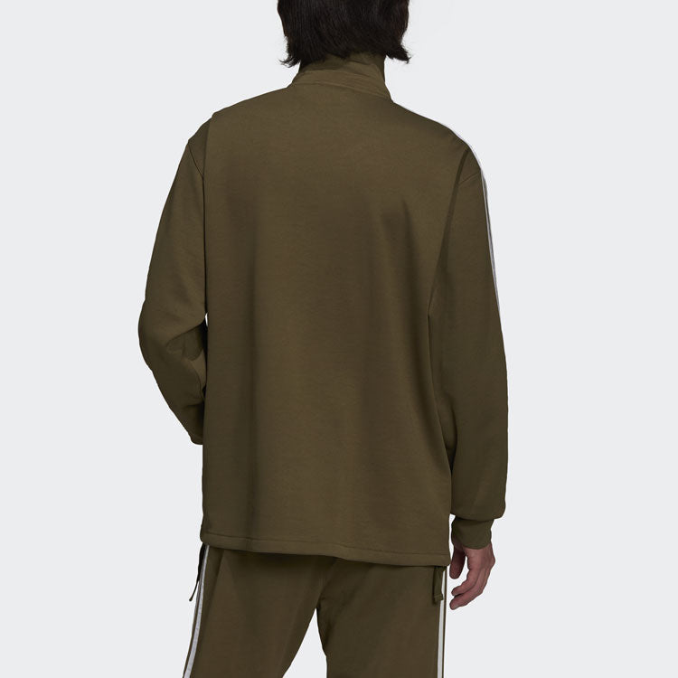 Men's originals x Work Parley Crossover Casual Breathable Stripe Long Sleeves Olive Shirt