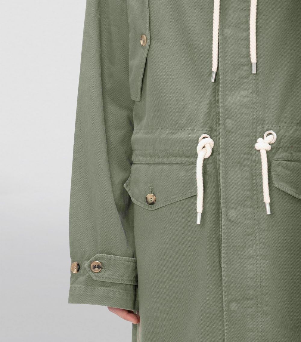 Twill Drawstring Parka Coat