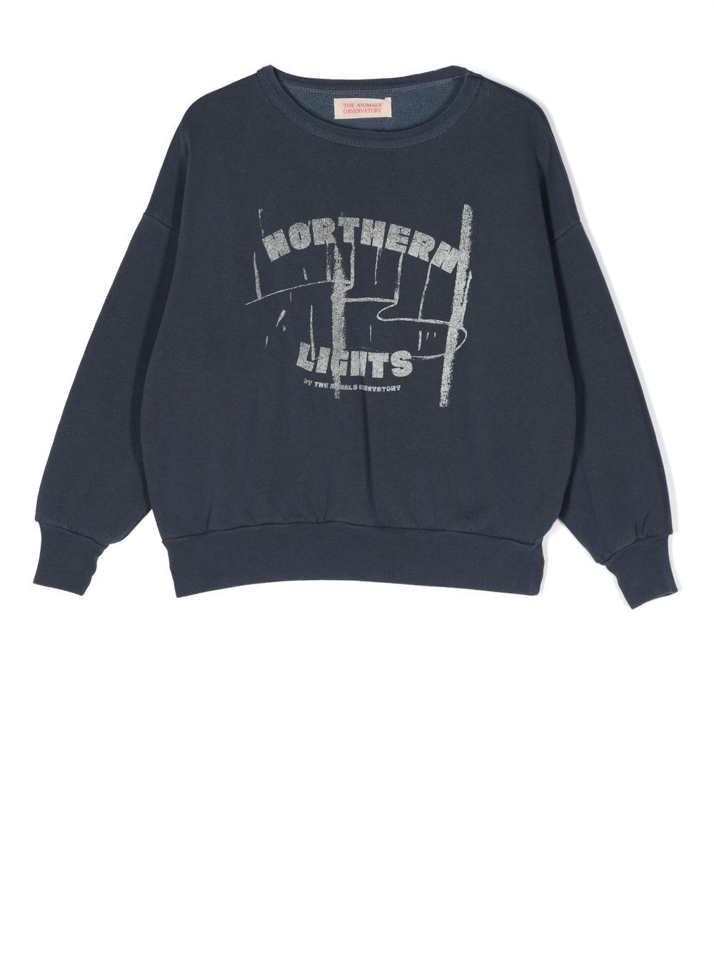 Graphic logo-print sweatshirt - Blue