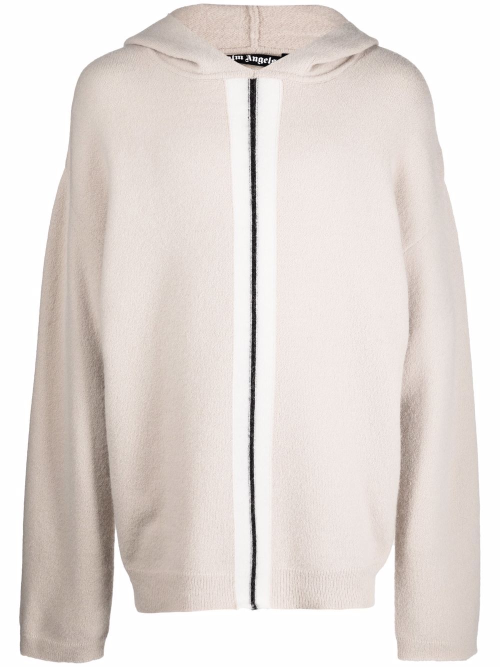 Striped knit hoodie - Neutrals