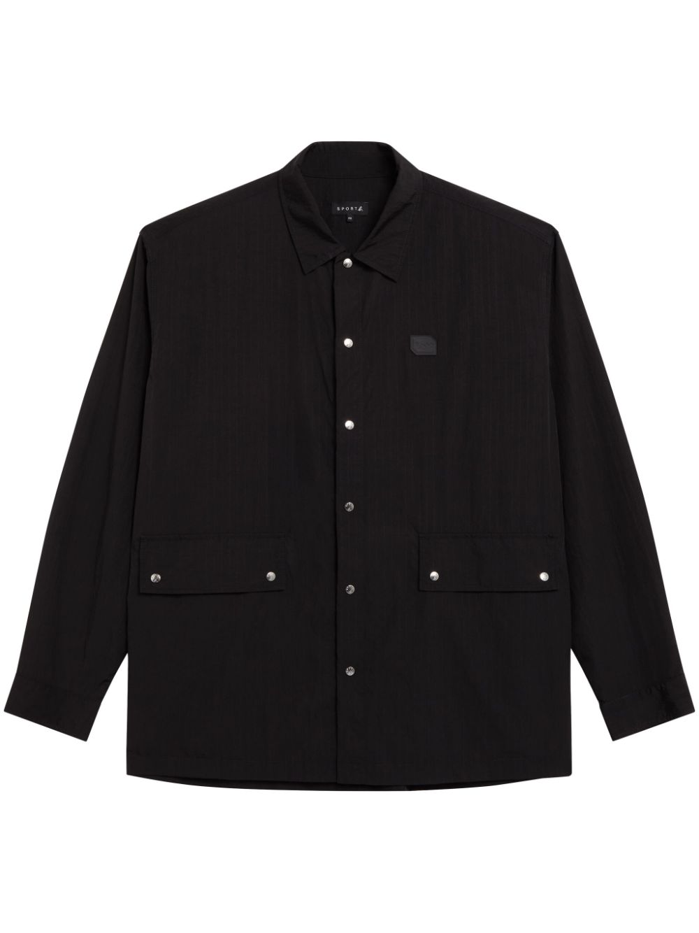 Dino-badge press-stud shirt - Black