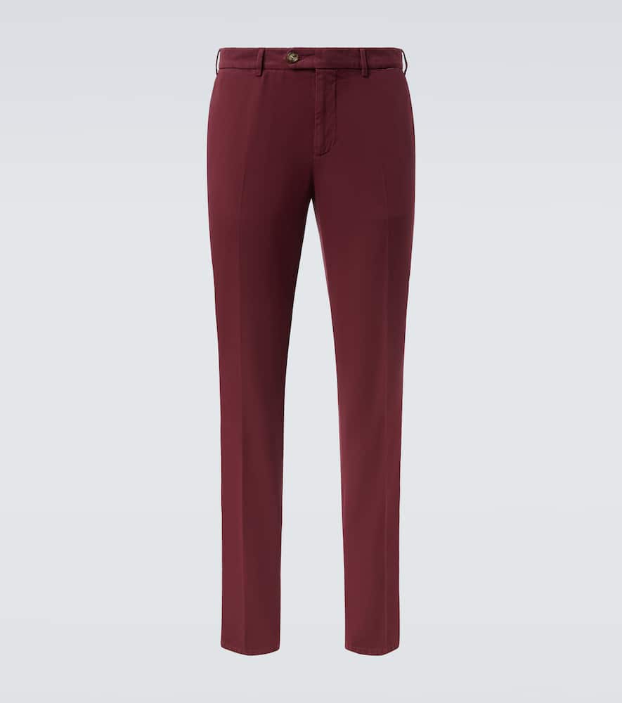Cotton gabardine slim pants