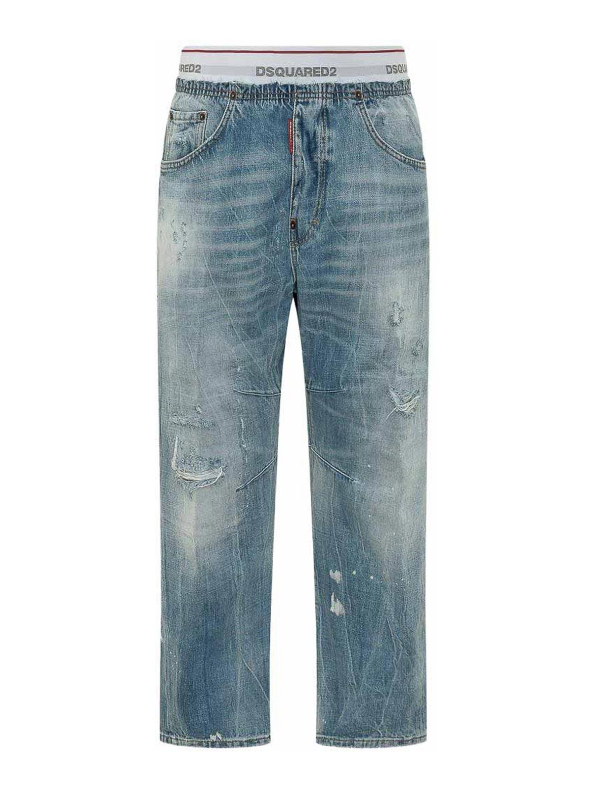 Dsquared2 - denim kawaii jeans distressed elastic waistband