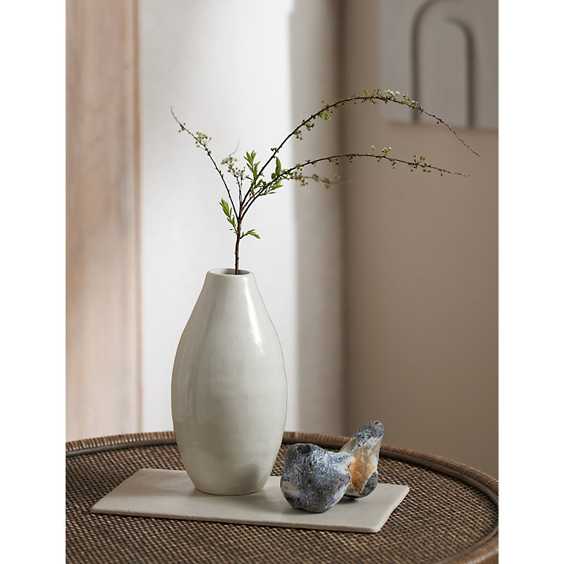 Natural Marley Small Glazed Earthenware Vase 25cm 