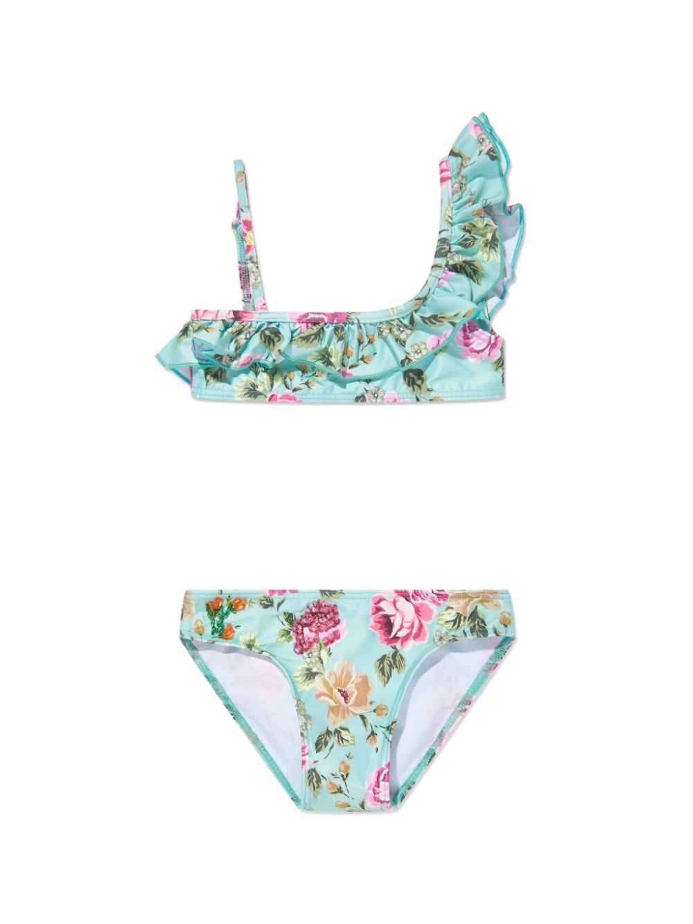 Floral-print bikini set - Blue