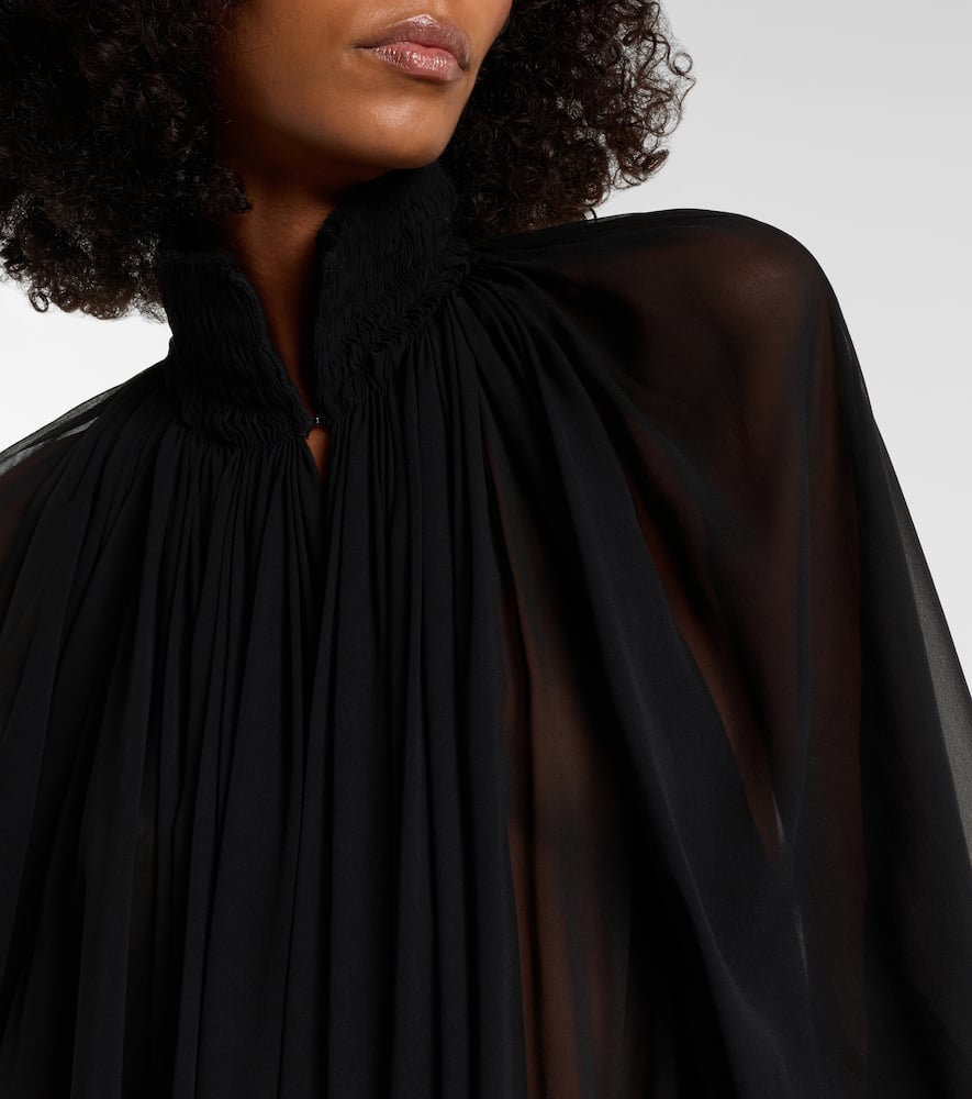 Edgar semi-sheer silk tulle midi dress