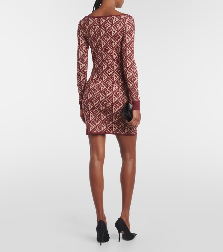 Moon Diamant jacquard wool-blend minidress