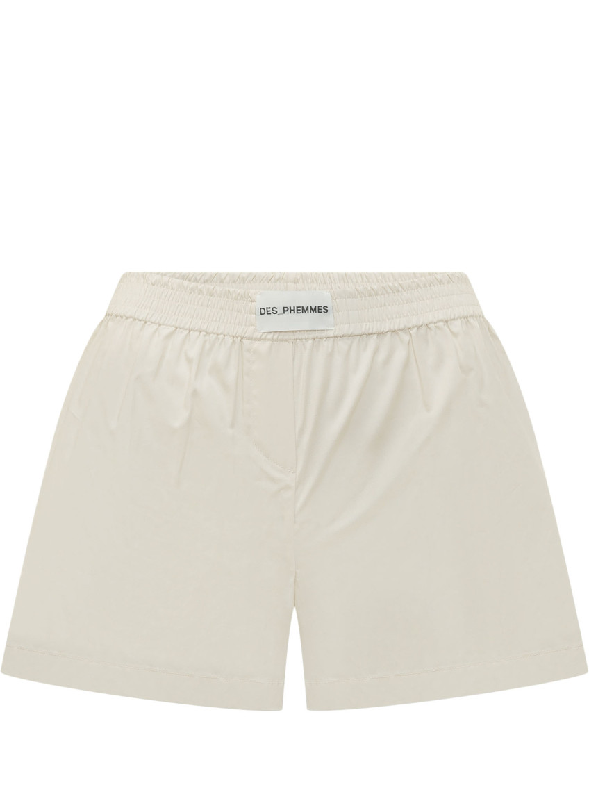 White Solid Shorts
