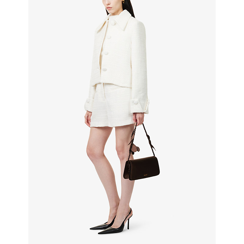 Womens Tailored-Fit Bouclé Jacket