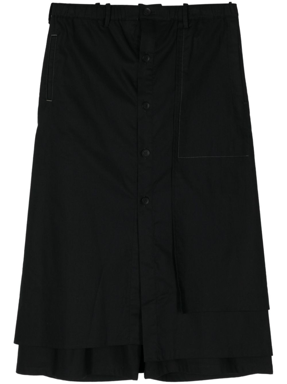 Wrap cropped trousers - Black
