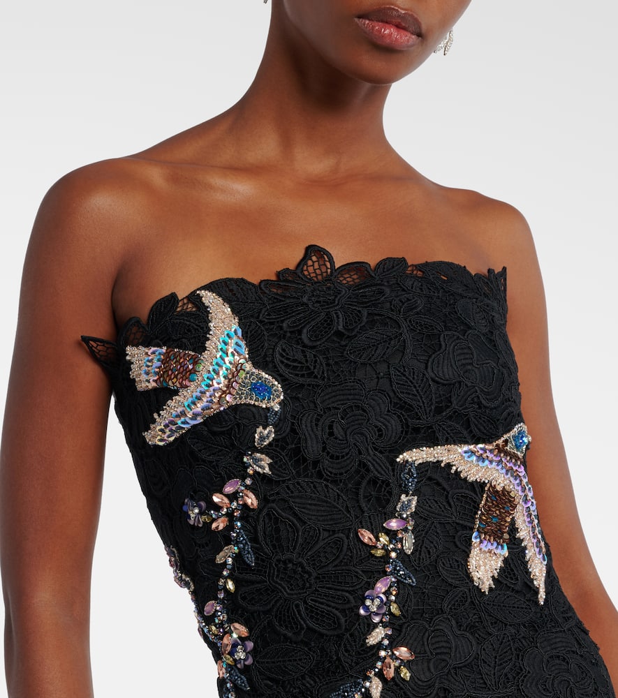 Embroidered lace midi dress