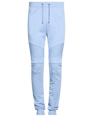 Man Pants Light blue Size S Cotton, Elastane