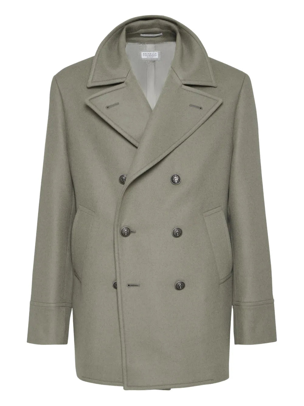 Double-Breasted Wool Coat — Green