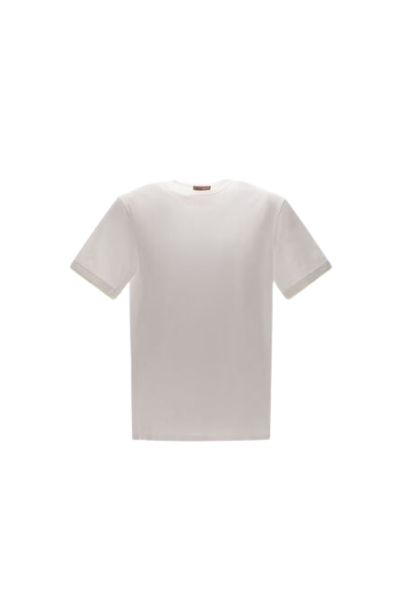 Cotton-Elastane Blend T-Shirt — White