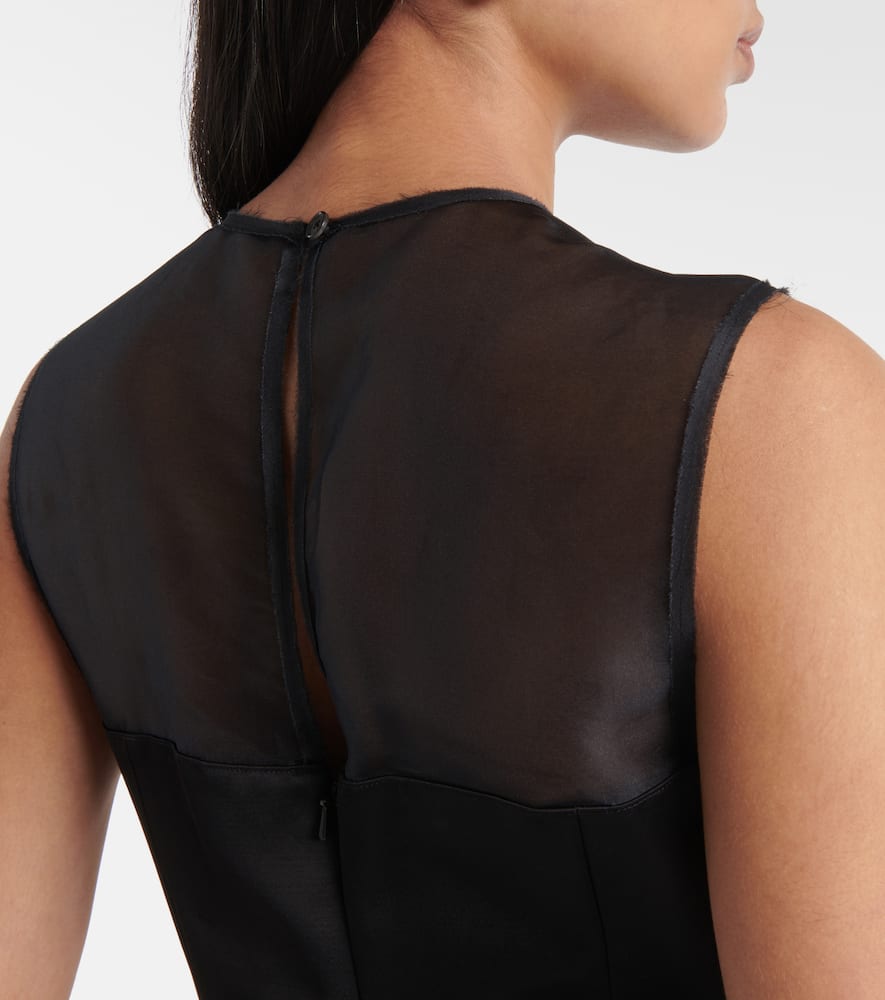 Sasmo silk-paneled satin top