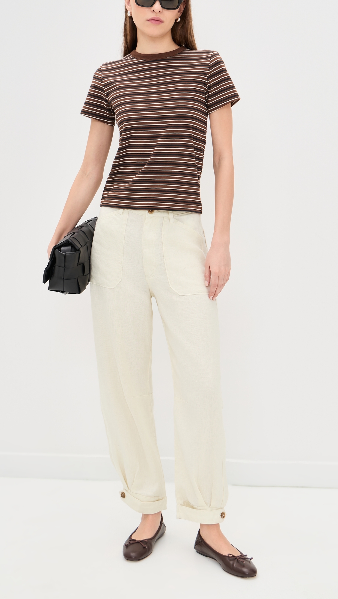 Taylor Relaxed Barrel High Rise Ankle Trousers Flax Linen