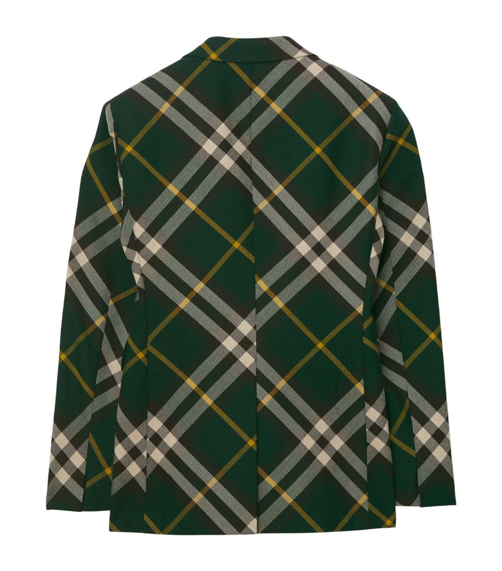 Wool Check Tailored Blazer