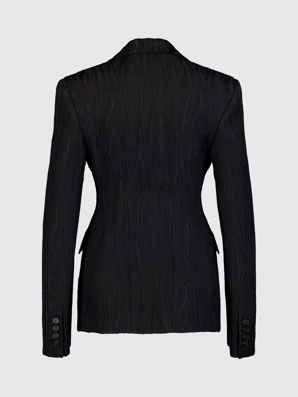 Jacquard single-breasted blazer - Black