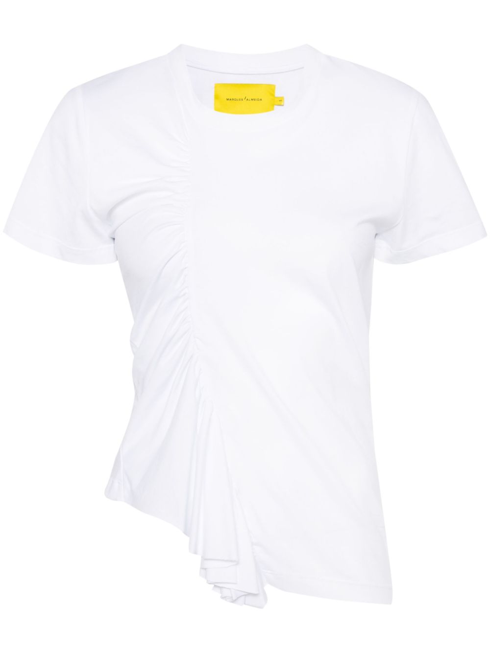 Gathered cotton T-shirt - White