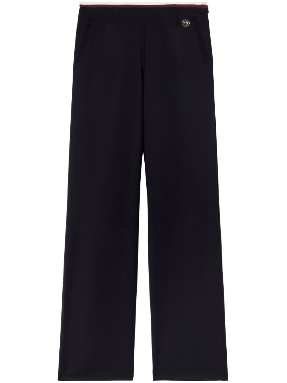 Slim-cut logo-plaque trousers - Blue