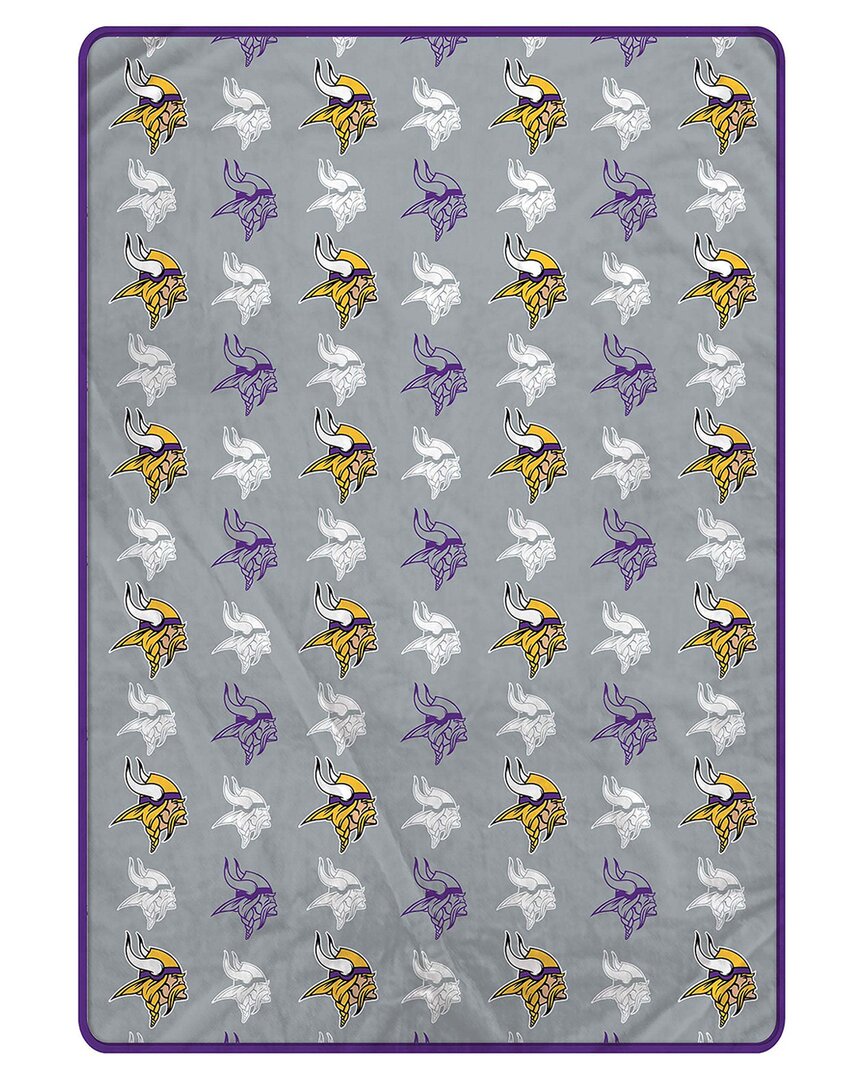Minnesota Vikings Nfl Team Logomania Oversized Fleece Blanket