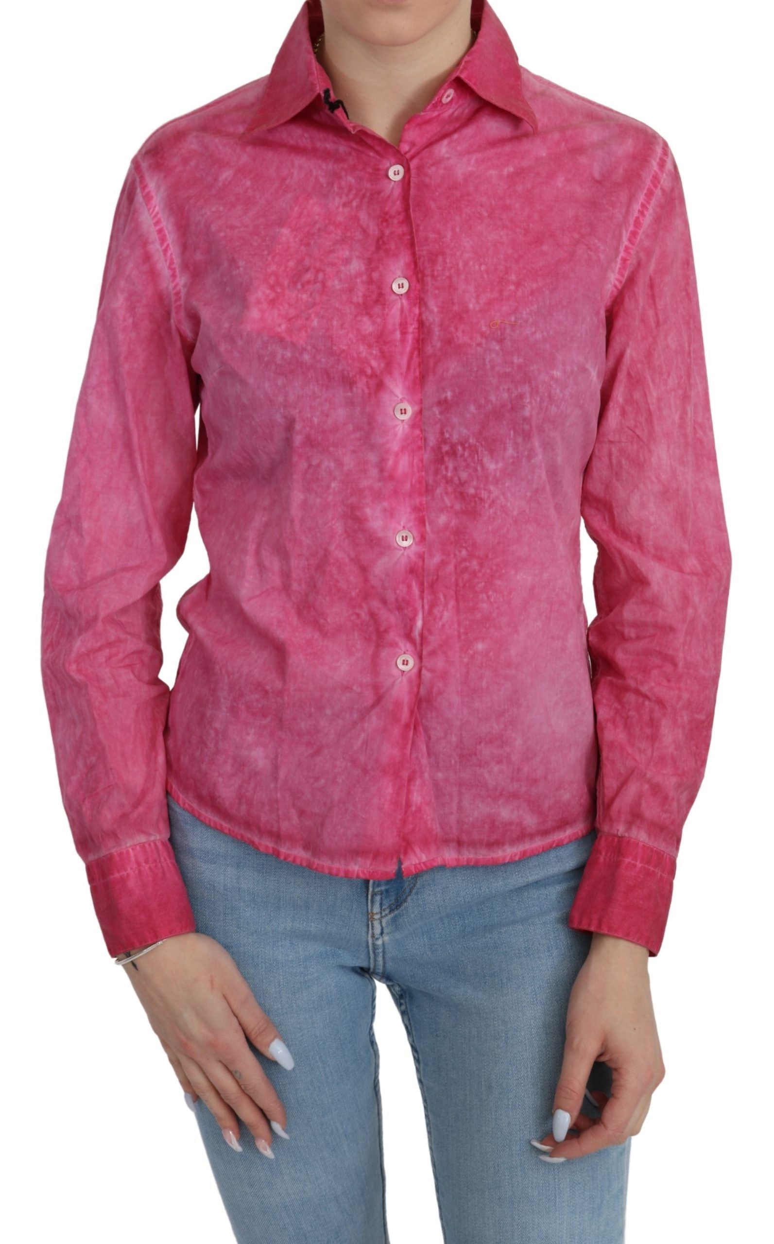 Collared Cotton Blouse — Pink