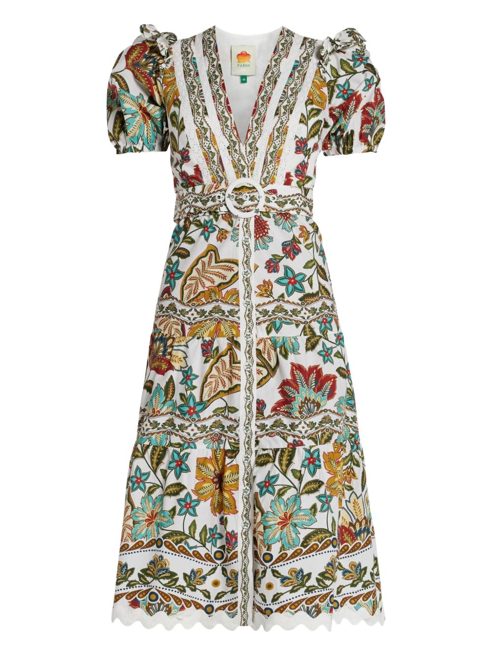 Botanicals midi dress - White