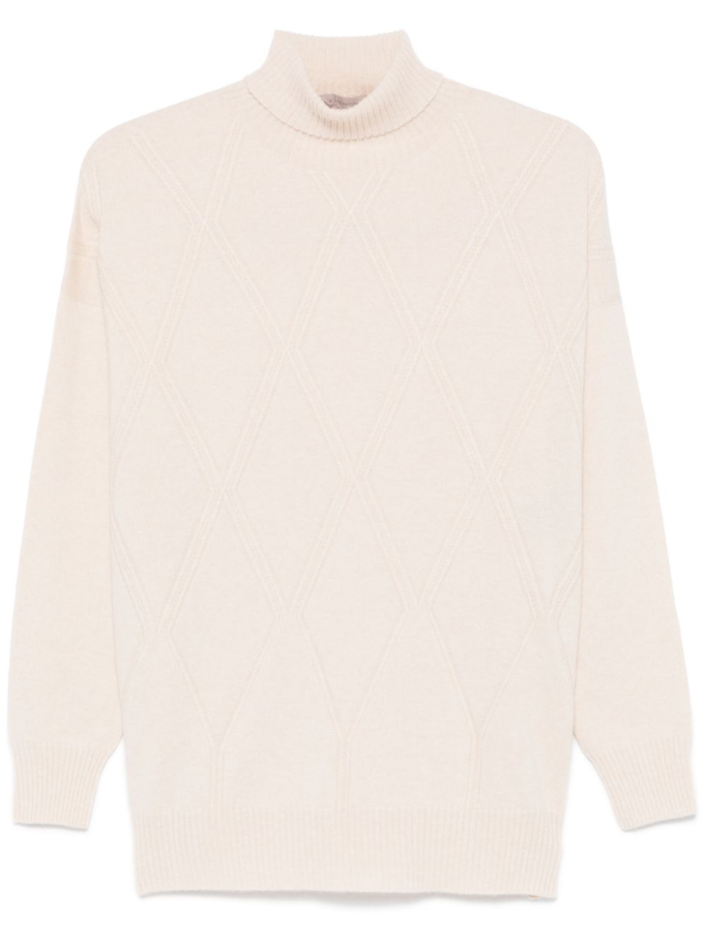 Argyle check pattern sweater - Neutrals