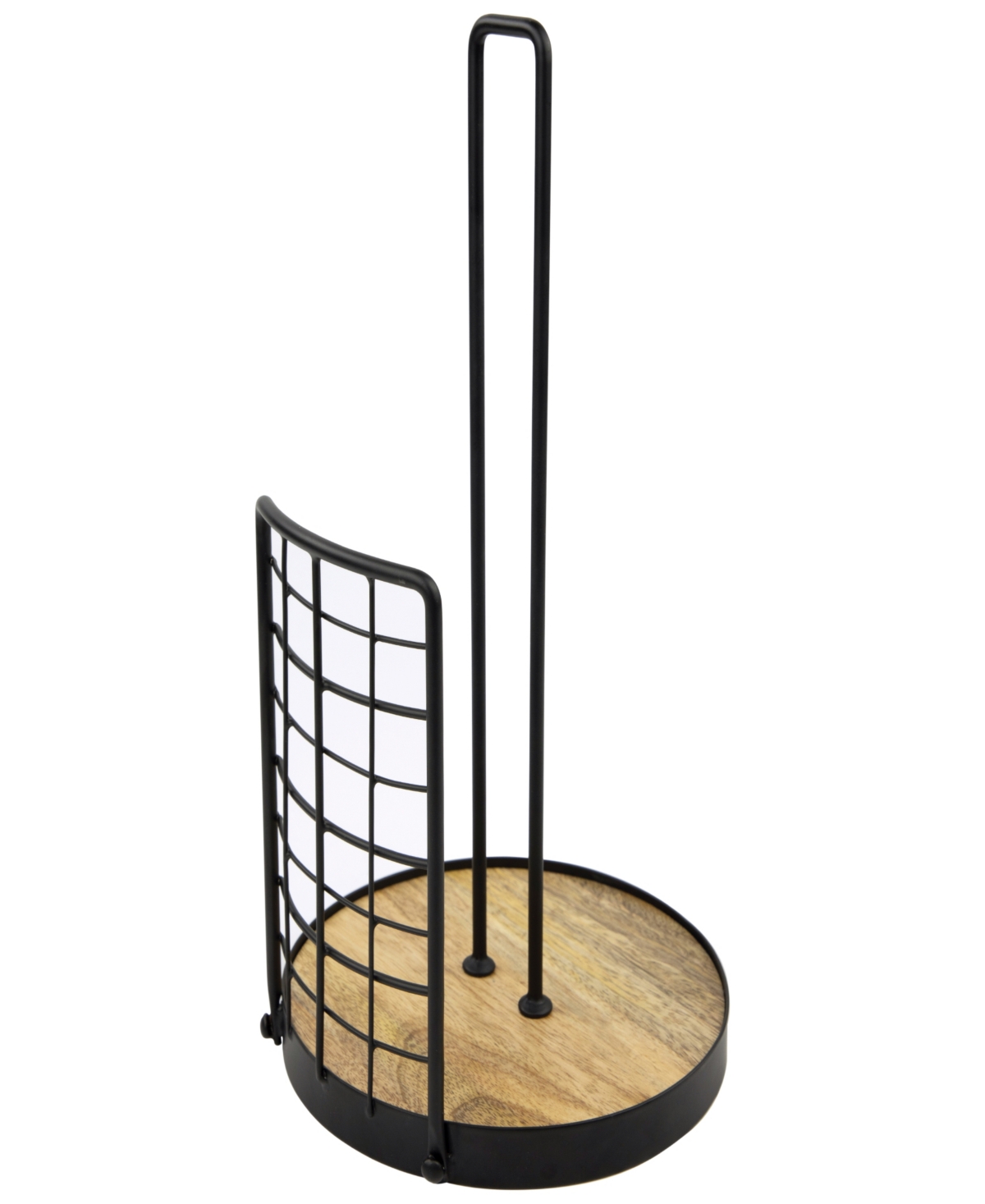 Madison Paper Towel Holder for Countertop Storage - Light Wood, Black