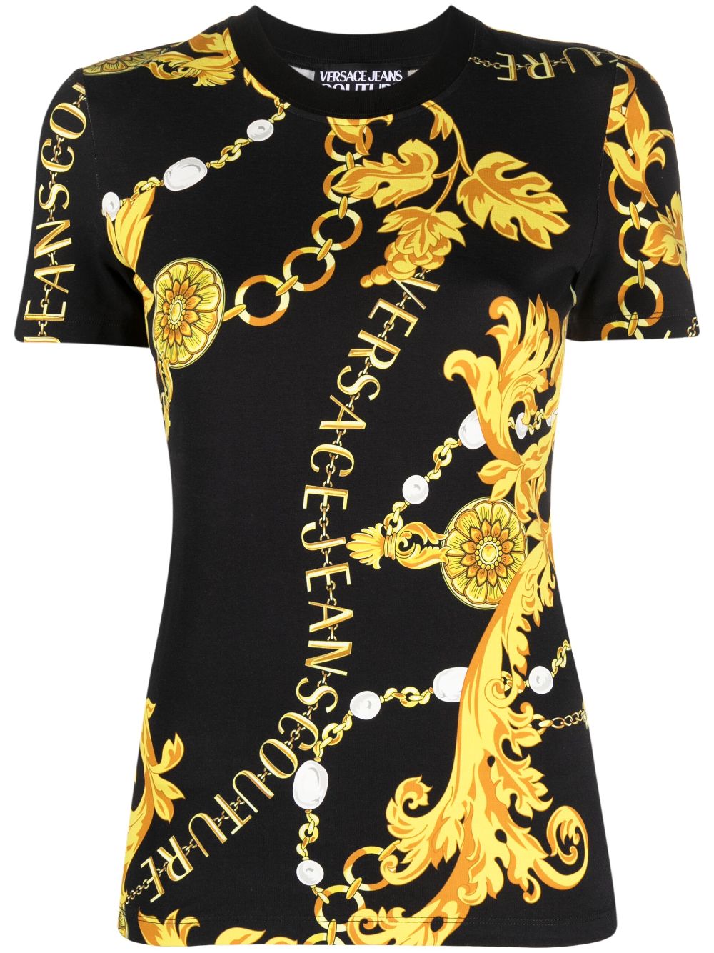 Logo Couture-print T-shirt - Black