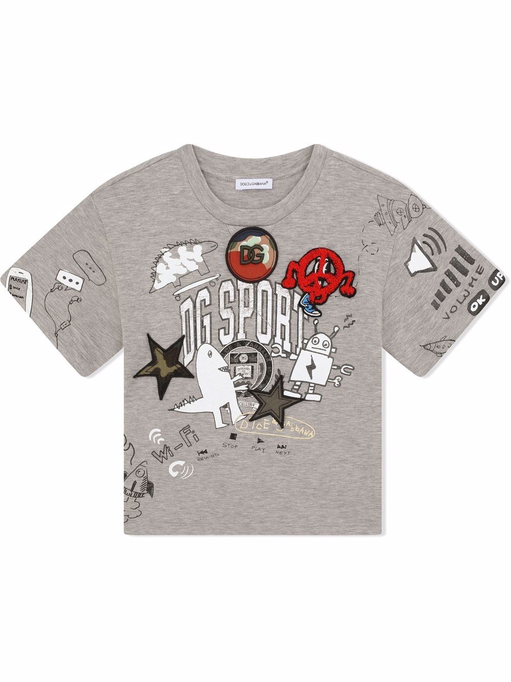 DG Sport patch-detail T-shirt - Grey