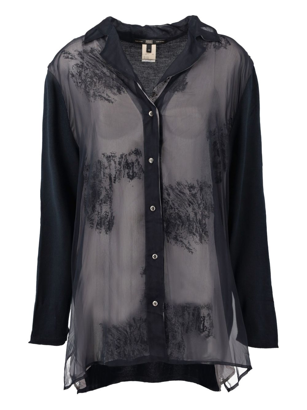 Layered silk shirt - Blue